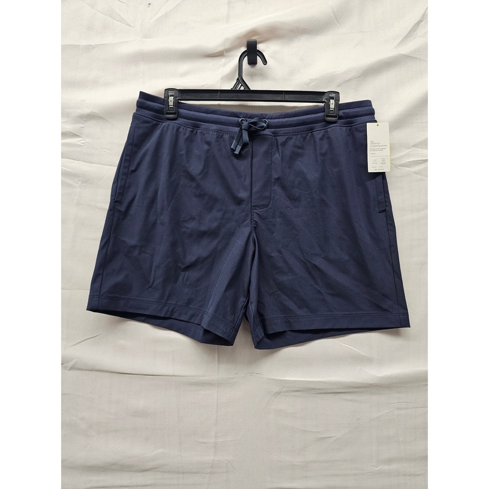 All in Motion Mens 7 Inch Drawstring Shorts Navy Polyester Blend Size Large